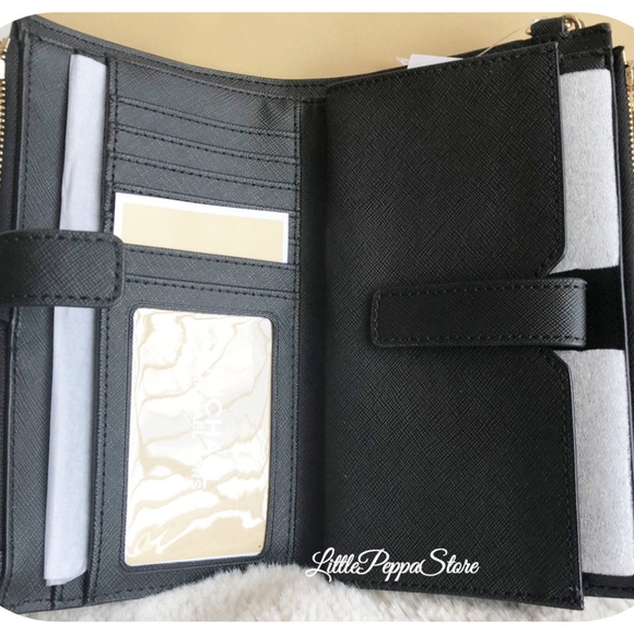 SOLD - MICHAEL KORS DOUBLE ZIP WRISTLET WALLET BLACK - Picture 7 of 8